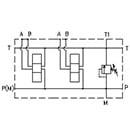EM213/Z - Parallel connection with Ports A-B on Side 3/8, P-T – 1/2, with/without pressure relief valve (RV)